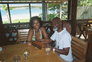 My father and me in a rare happy moment in St. Lucia following one of his many medical procedures.