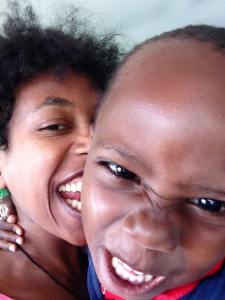 Four-year-old Anuary is always ready to ham it up.