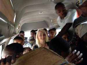 Though crowded, this dala dala is not nearly as congested as they can get.